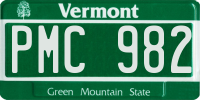 VT license plate PMC982