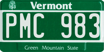 VT license plate PMC983