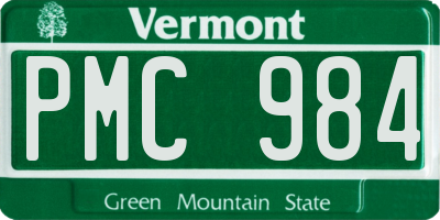 VT license plate PMC984