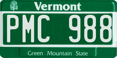VT license plate PMC988