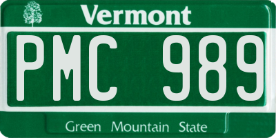 VT license plate PMC989
