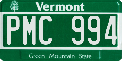VT license plate PMC994