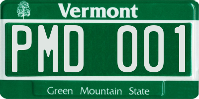 VT license plate PMD001