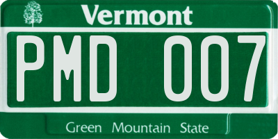 VT license plate PMD007