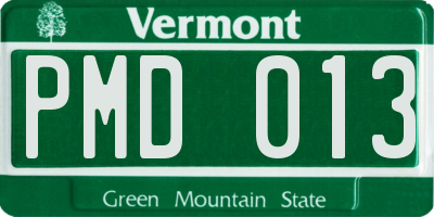 VT license plate PMD013