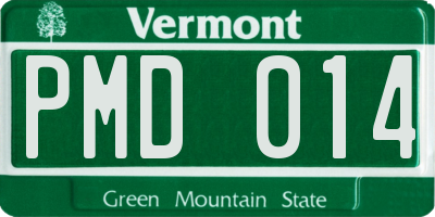 VT license plate PMD014