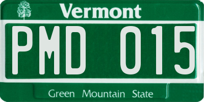 VT license plate PMD015