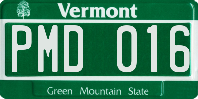 VT license plate PMD016