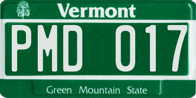 VT license plate PMD017