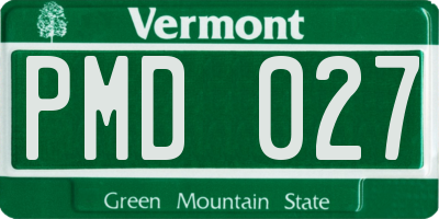 VT license plate PMD027