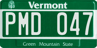 VT license plate PMD047