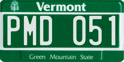 VT license plate PMD051