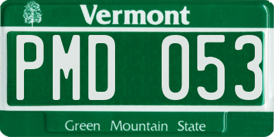 VT license plate PMD053