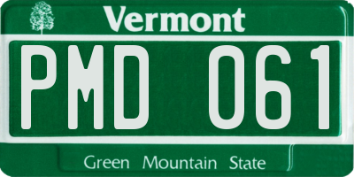 VT license plate PMD061
