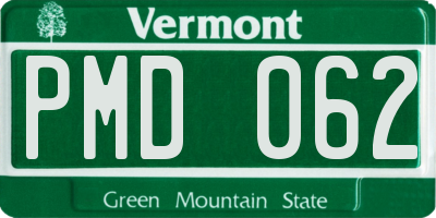 VT license plate PMD062