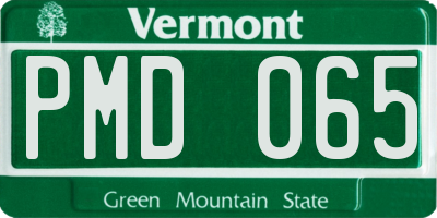 VT license plate PMD065