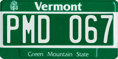 VT license plate PMD067