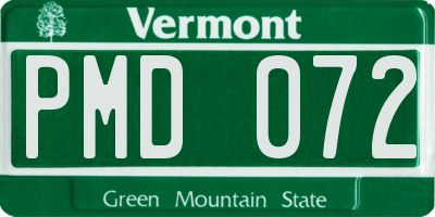 VT license plate PMD072