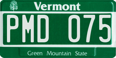 VT license plate PMD075