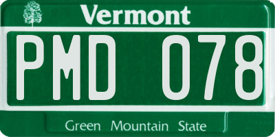 VT license plate PMD078