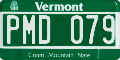VT license plate PMD079