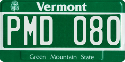 VT license plate PMD080