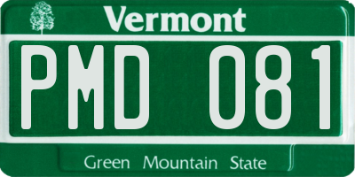 VT license plate PMD081