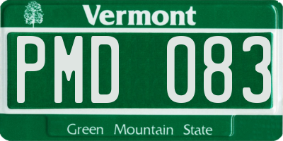 VT license plate PMD083