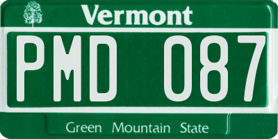 VT license plate PMD087