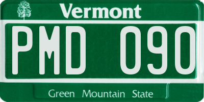 VT license plate PMD090