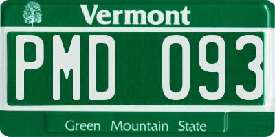 VT license plate PMD093