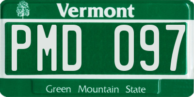 VT license plate PMD097