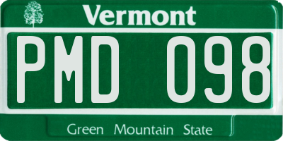VT license plate PMD098