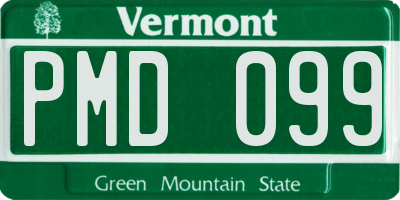 VT license plate PMD099