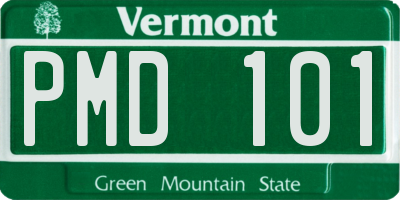VT license plate PMD101