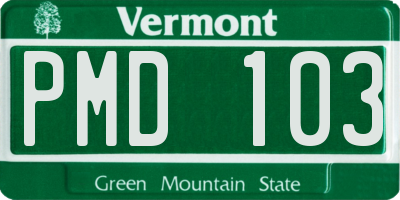 VT license plate PMD103