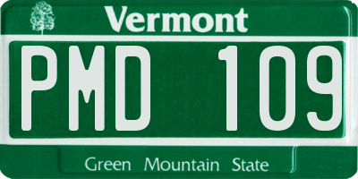 VT license plate PMD109