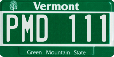 VT license plate PMD111