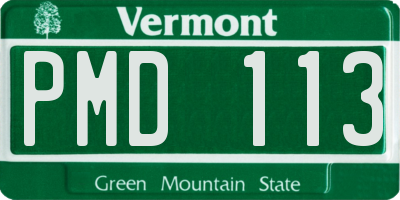 VT license plate PMD113