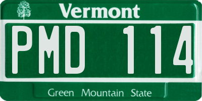 VT license plate PMD114