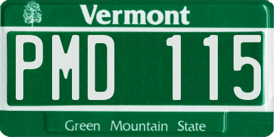 VT license plate PMD115