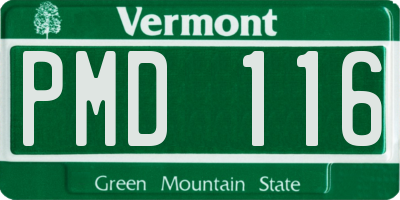 VT license plate PMD116
