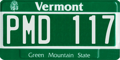 VT license plate PMD117