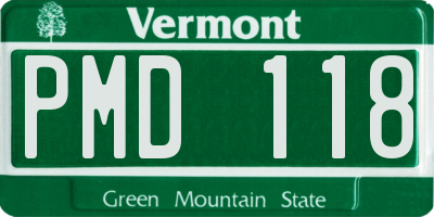 VT license plate PMD118