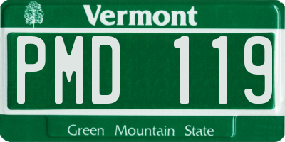 VT license plate PMD119