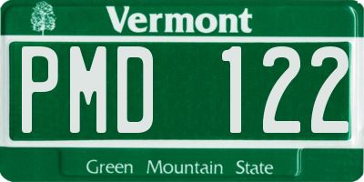 VT license plate PMD122