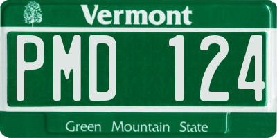 VT license plate PMD124