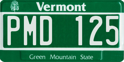 VT license plate PMD125