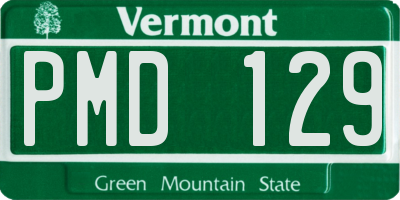VT license plate PMD129