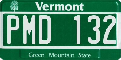 VT license plate PMD132